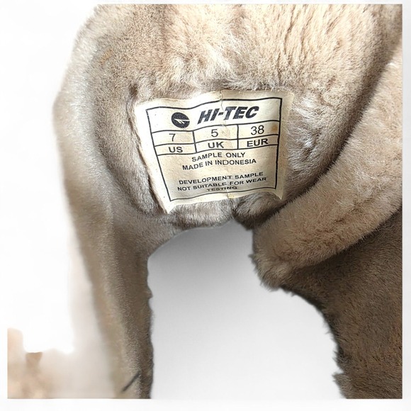 Hi-Tec Women Tall Tan Suede Leather Winter Boots Faux Fur Trim Thinsulate SIze 7 - Picture 8 of 15